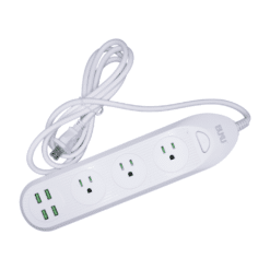 TOMA CORRIENTE DE 4USB & 3 SOCKET 110V BLANCO - Image 2