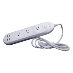 TOMA CORRIENTE DE 4USB & 3 SOCKET 110V BLANCO - Image 1