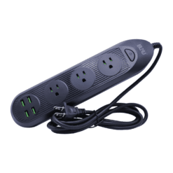 TOMA CORRIENTE DE 4USB & 3 SOCKET 110V NEGRO - Image 2