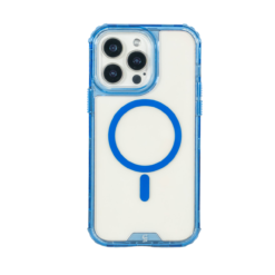 FUNDA MAGSAFE 3IN1 TRANSPARENTE AZUL IPHONE 15 - Image 1