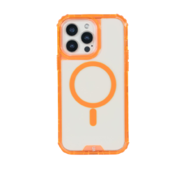 FUNDA MAGSAFE 3IN1 TRANSPARENTE NARANJA IPHONE 16 PRO MAX - Image 1