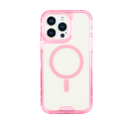 FUNDA MAGSAFE 3IN1 TRANSPARENTE ROSA IPHONE 16 PRO MAX - Image 1