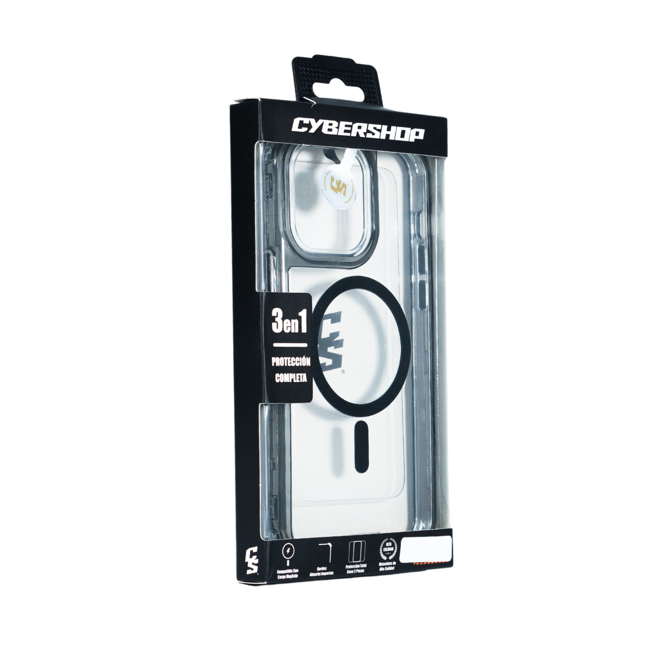 FUNDA MAGSAFE 3IN1 TRANSPARENTE NEGRO IPHONE 15 PRO MAX - Image 3