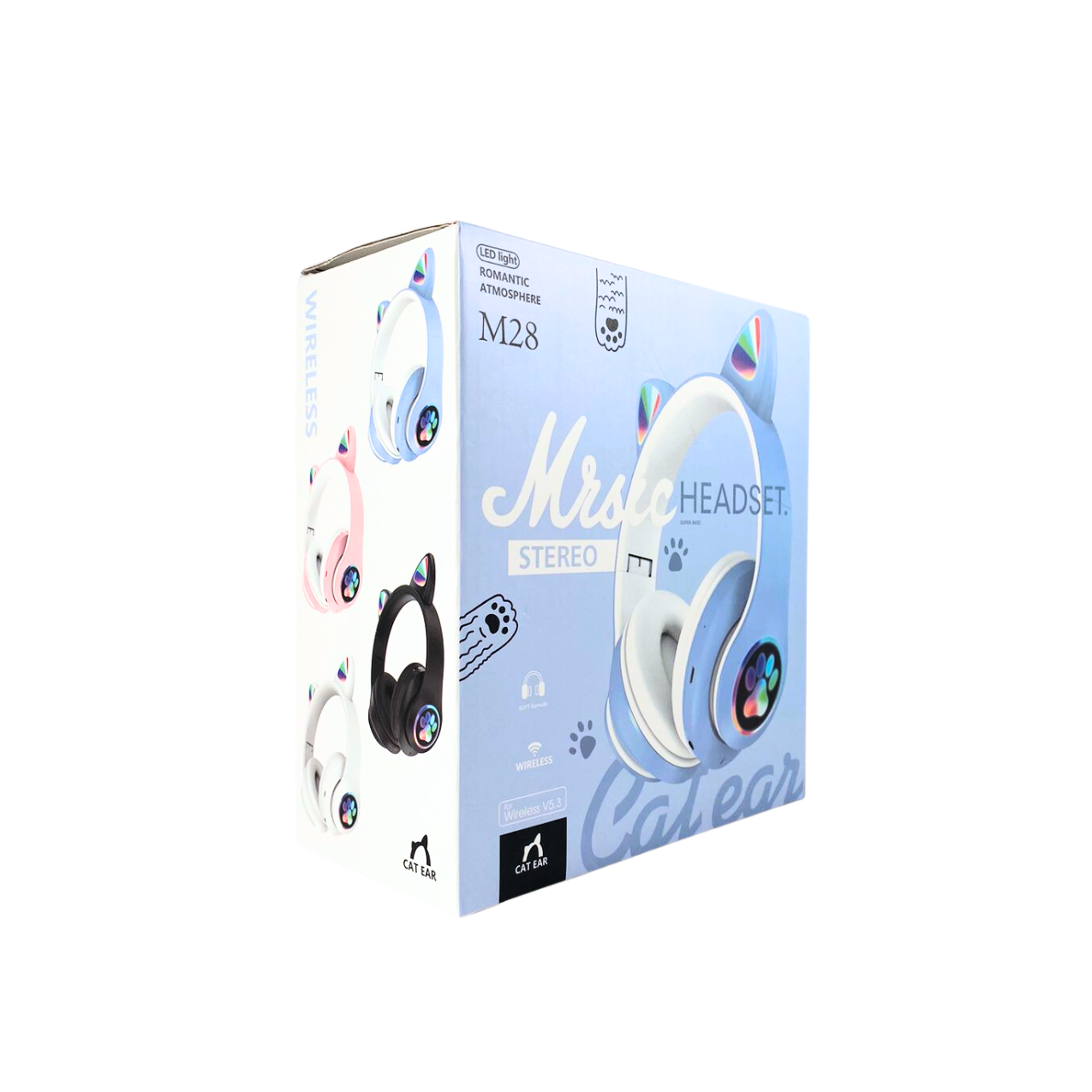 AUDIFONO M28 OREJAS RGB AZUL - Image 3