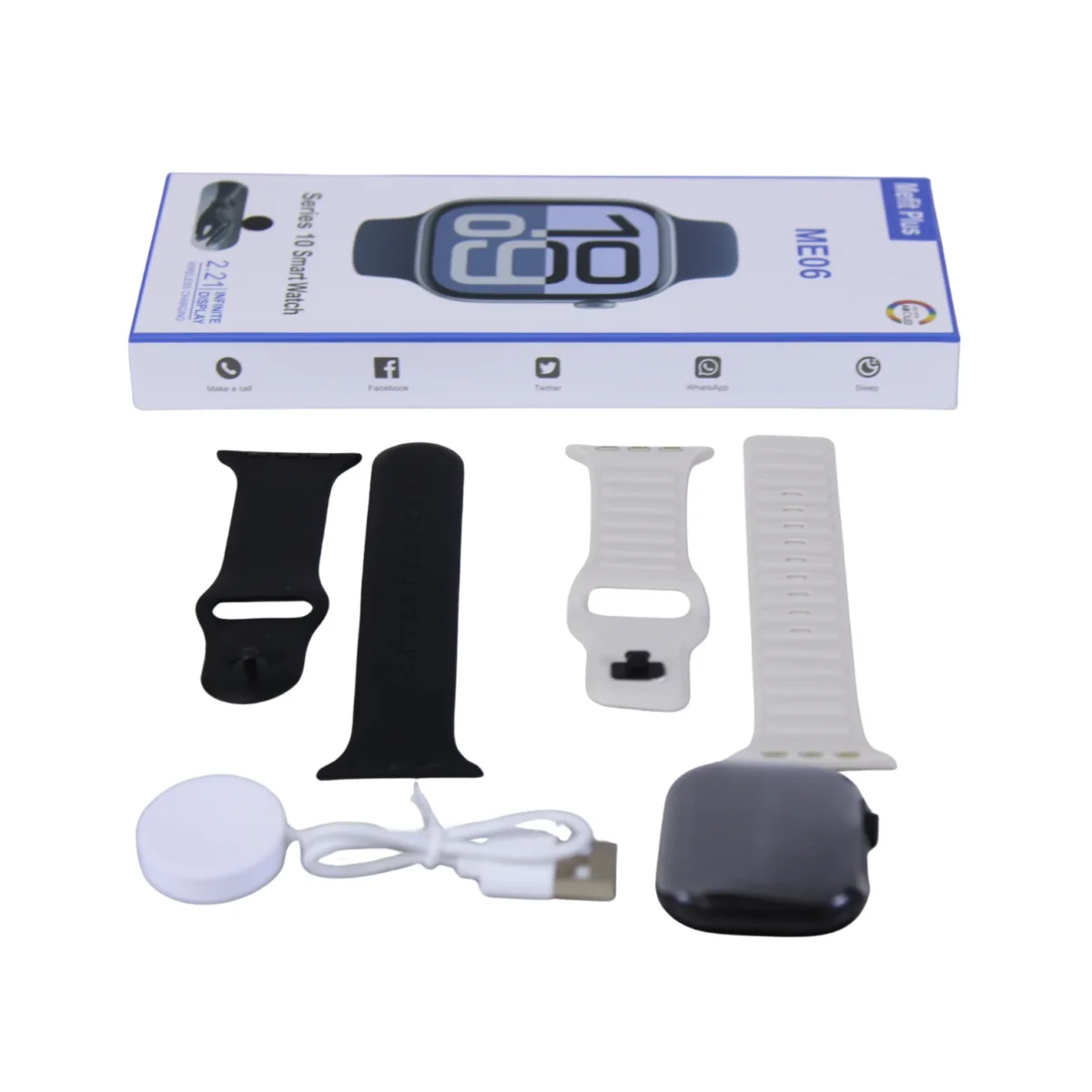 SMARTWATCH 2.02" TFT NEGRO C/2 STRAP NEGRO/BEIGE ME06