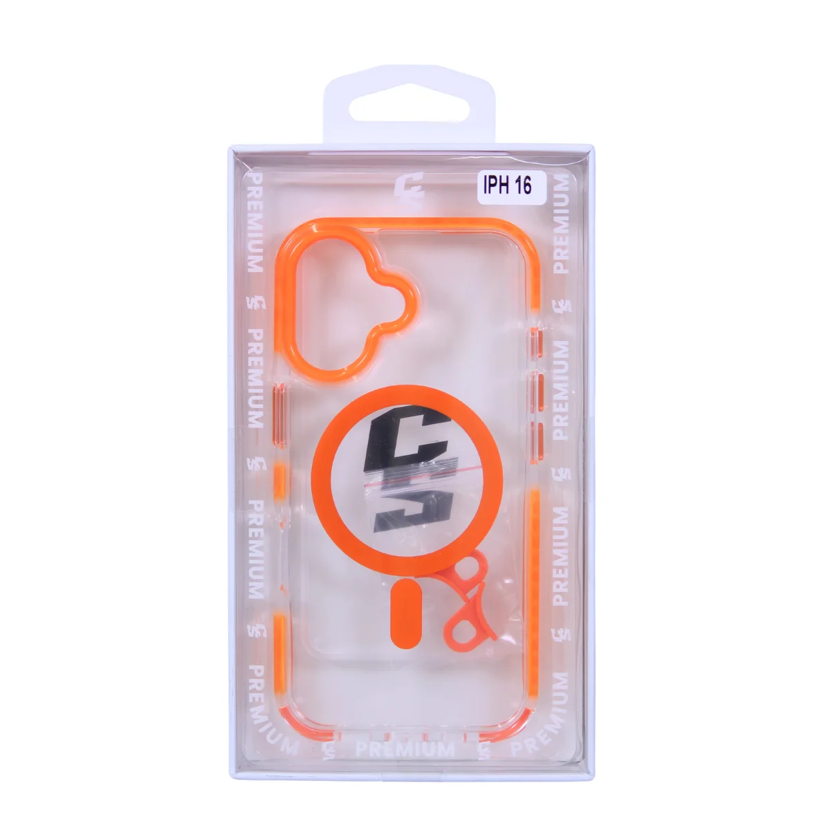 FUNDA IPHONE 14 CLEAR MAGSAFE-23 NARANJA - Image 4