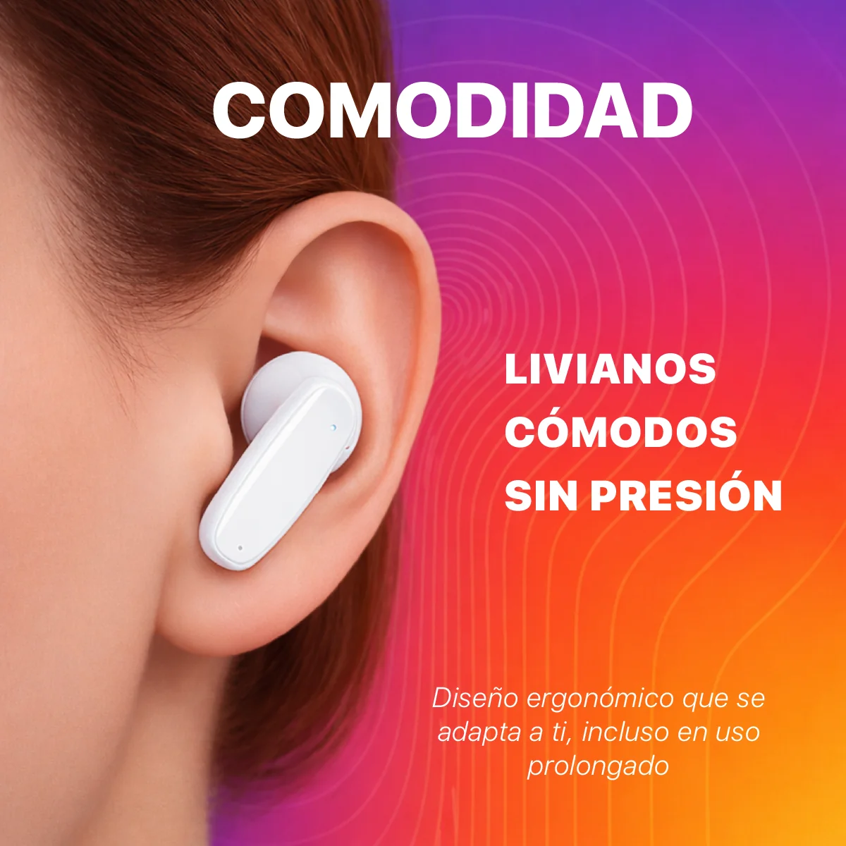 AUDIFONOS INALAMBRICOS CYBERSHOP BLUETOOTH BLANCO MDL-INPOD3 - Image 4